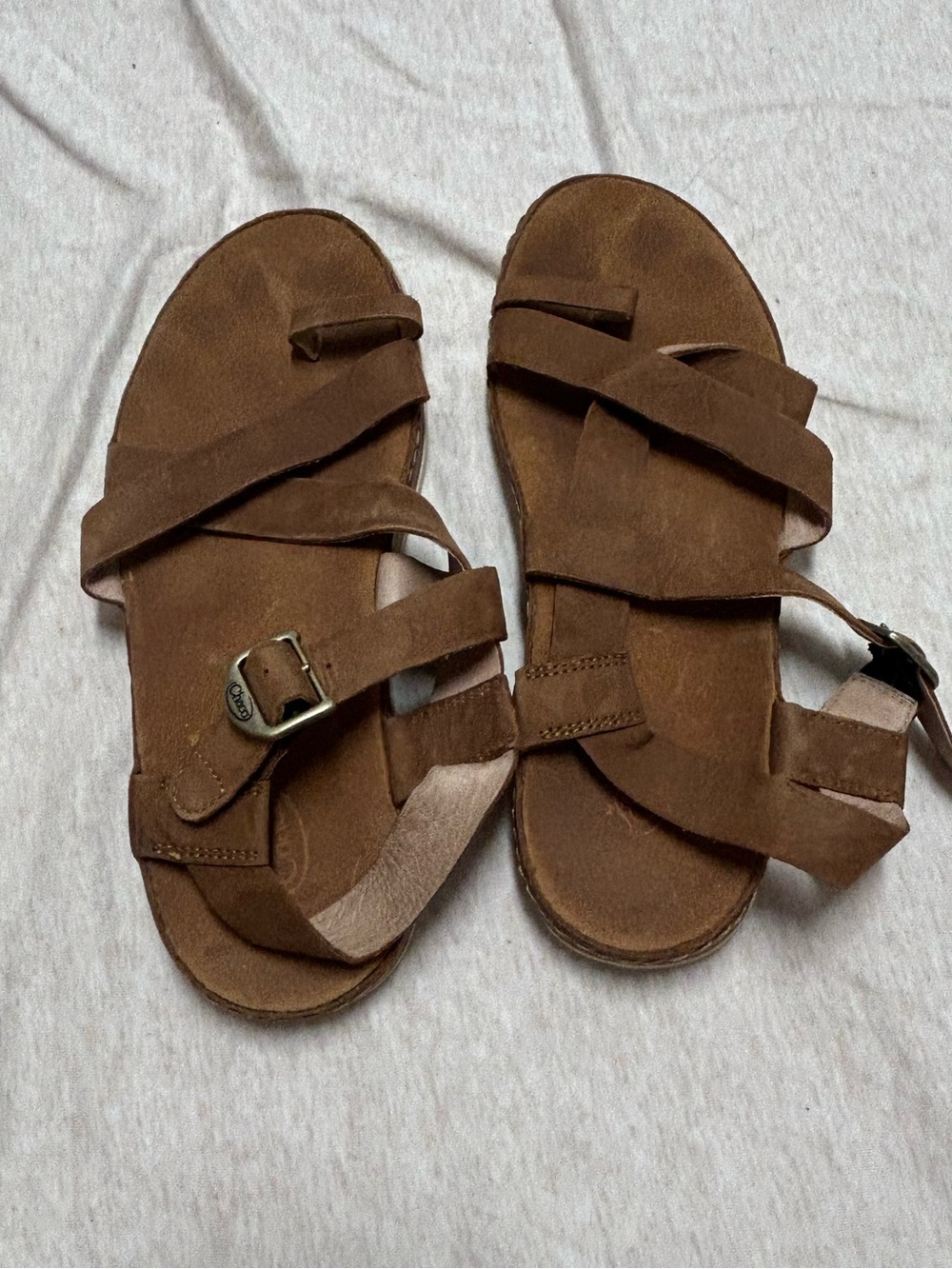 Chaco Wayfarer Loop Leather Sandals Strappy Good Shape Adjustable Size 8